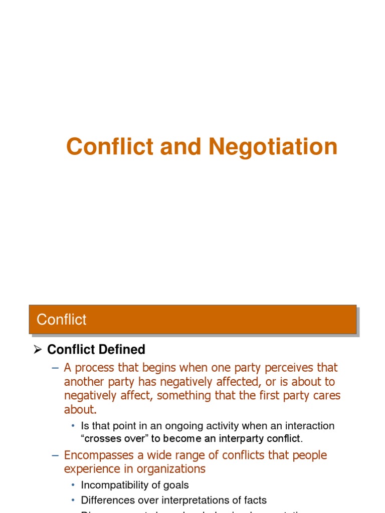 Understanding Conflict and Negotiation | PDF | Negotiation | Bargaining