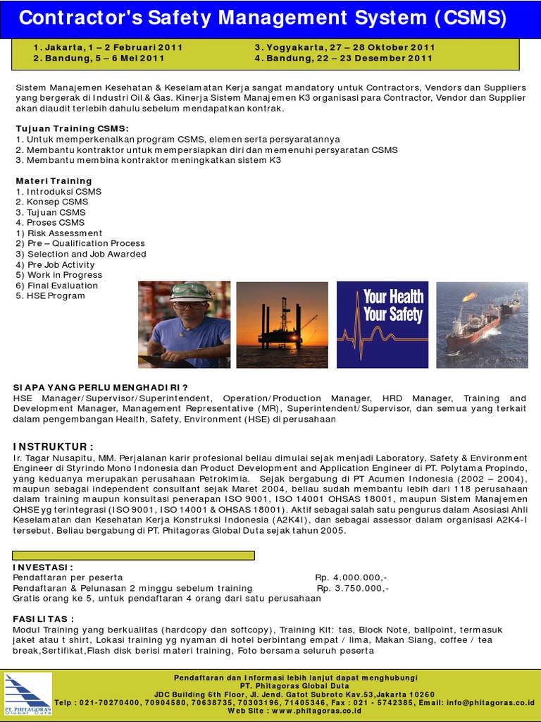 Sistem Manajemen K3 untuk Kontraktor | PDF
