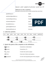 Recognising Symbols and Abbreviations Used in IT: 1 Match The E-Mail Addresses To The Countries