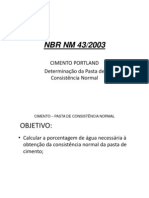 NBR NM 43 CP Determinac3a7c3a3o Da Pasta de Consistc3aancia Normal PDF