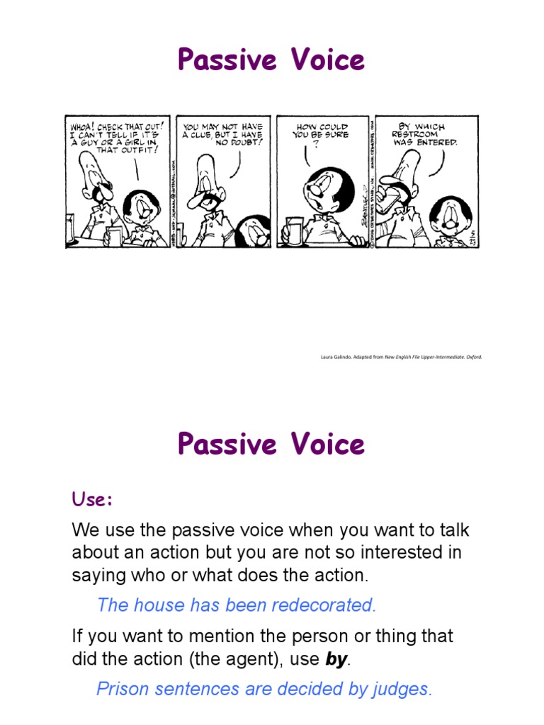 Passive Voice Laura Galindo. Adapted from New English File Upper