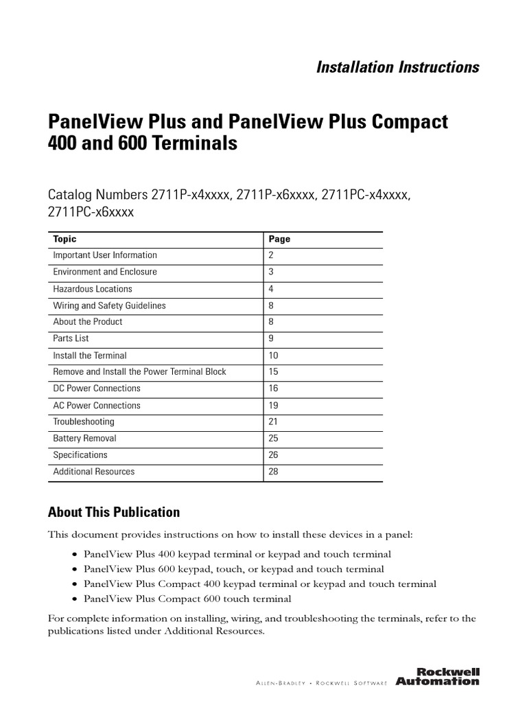 Panelview Plus Manual Pdf _ ALLEN-BRADLEY PANELVIEW PLUS 7 USER MANUAL ...