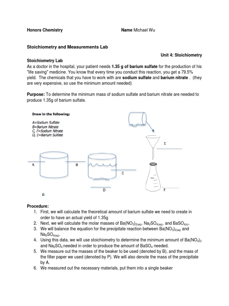Stoichiometry Lab PDF Precipitation (Chemistry) Stoichiometry