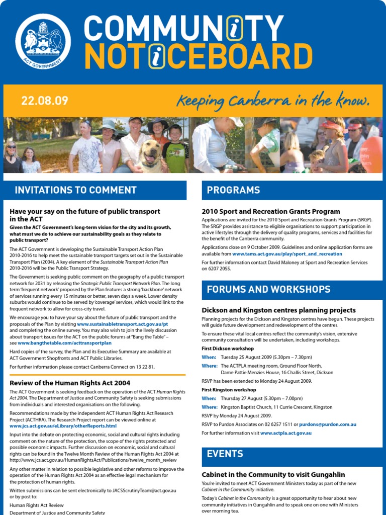 Community Notice Board PDF Sustainability Transport