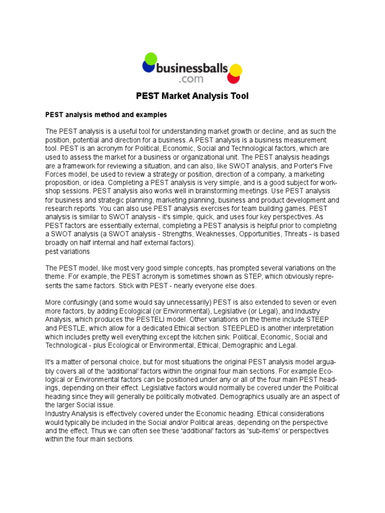 Combining swot and pest analysis picture