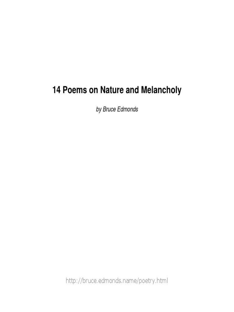 14 Poems On Nature and Melancholy PDF Poetry