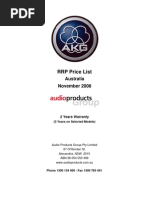 Download AKG November 2008 Retail Catalogue by Radio Parts SN18960148 doc pdf