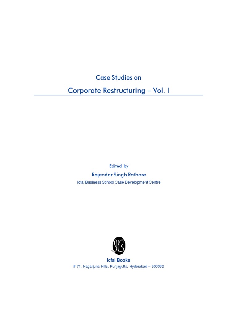 Case Studies On Corporate Restructuring Vol. I | PDF | Leveraged Buyout ...