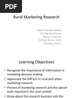 Rural Marketing Research