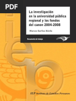 Canon e investigación en la universidad- IEP