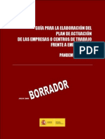 Guia para la elaboración del Plan de Actuación de Empresas (Ante La Gripe A)