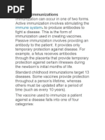 Types of Immunizations