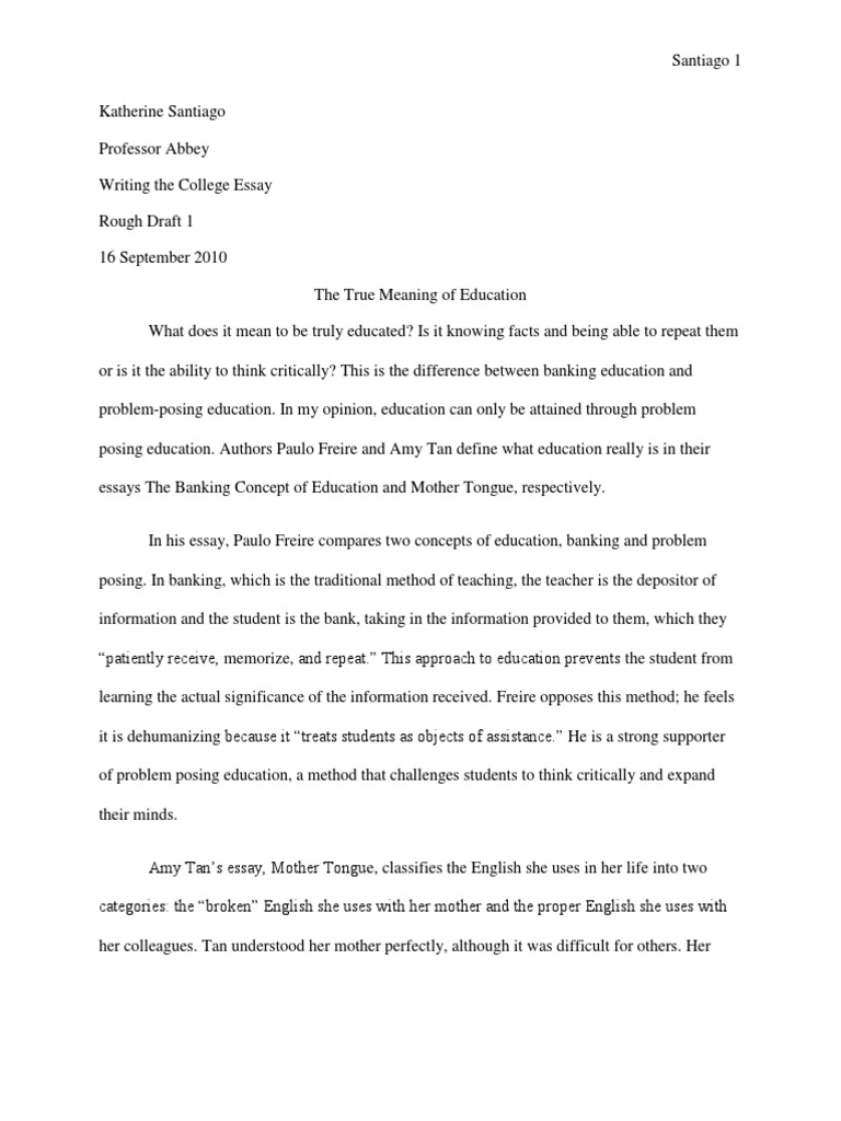 the banking concept of education essay