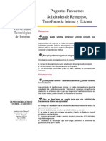 Solicitudes de Reingreso Transferencia Interna y Externa