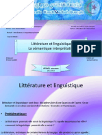 Littérature Et Linguistique