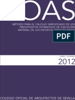 11Cálculo simplificado de los presupuestos estimativos de ejecución material año 2012
