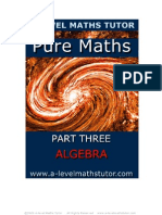 E-Book 'Pure Maths Part Three - Algebra' from A-level maths Tutor