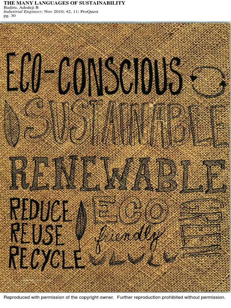 Badiru, A. B. (2010) - The Many Languages of Sustainability | PDF ...