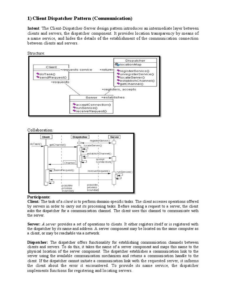 Client Dispatcher Pattern | PDF