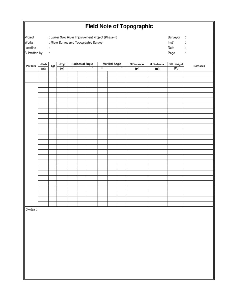 Topographic Survey for River Project | PDF