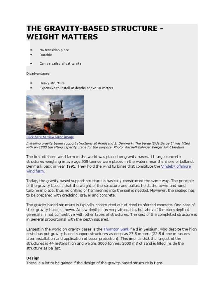 Offshore Gravity-Based Structures Overview | PDF | Concrete | Civil ...