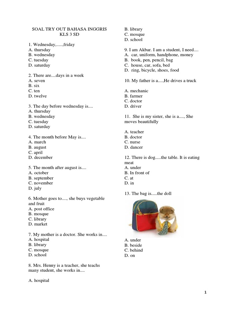 Soal Try Out Bahasa Inggris Kls 3 Sd Nature Soal Try Out Bahasa Inggris Kls 3 Sd Nature