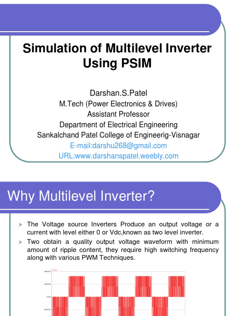 PSIM Simulation of Multilevel Inverter | PDF | Power Inverter | Amplitude