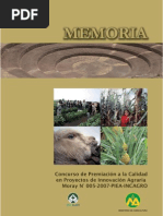 BVCI0000808 - Memoria del Concurso de Premiación a la Calidad en Proyectos de Innovación Agraria. Fondo de Premiación Moray