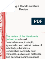 Writing a Good Literature Review