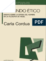 Cordua Carla - El Mundo Etico Hegel