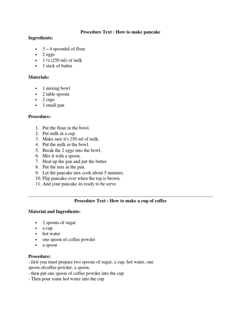 How To Make Pancake Procedure Text How To Images Collection