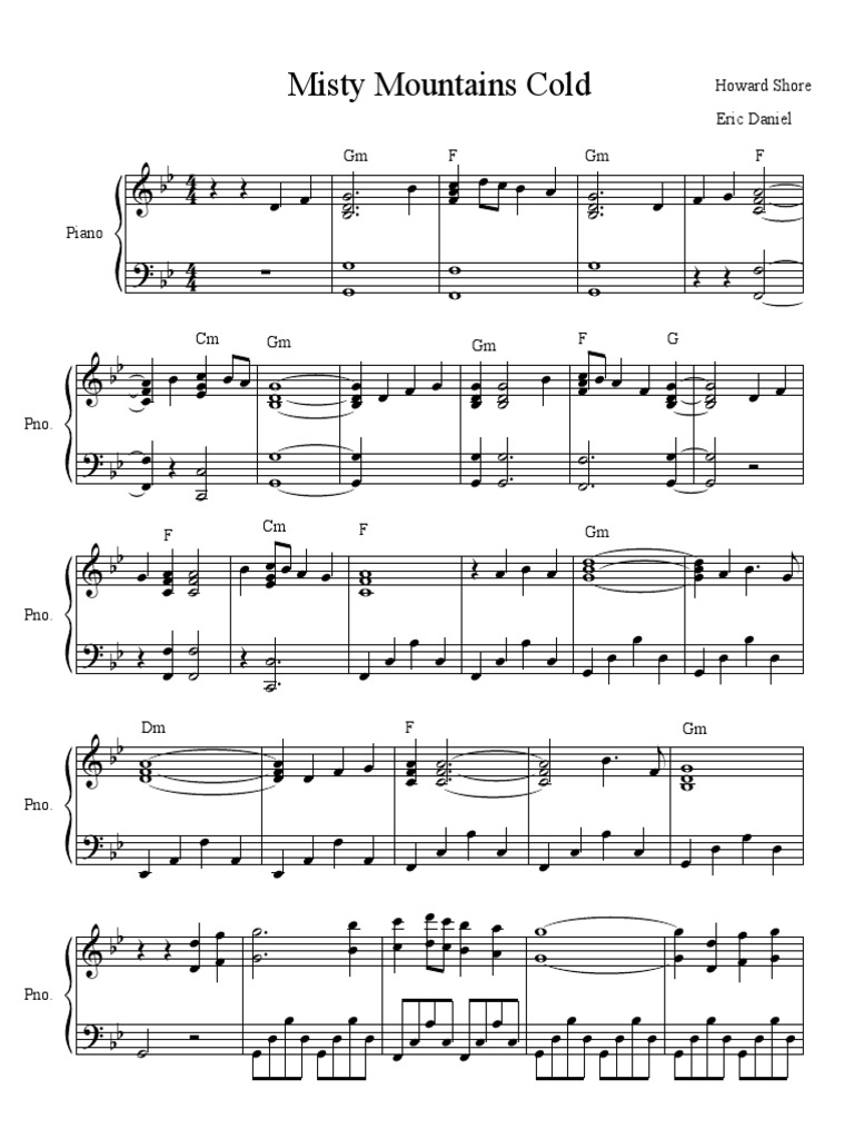 Misty Mountains Cold Howard Shore Eric Daniel