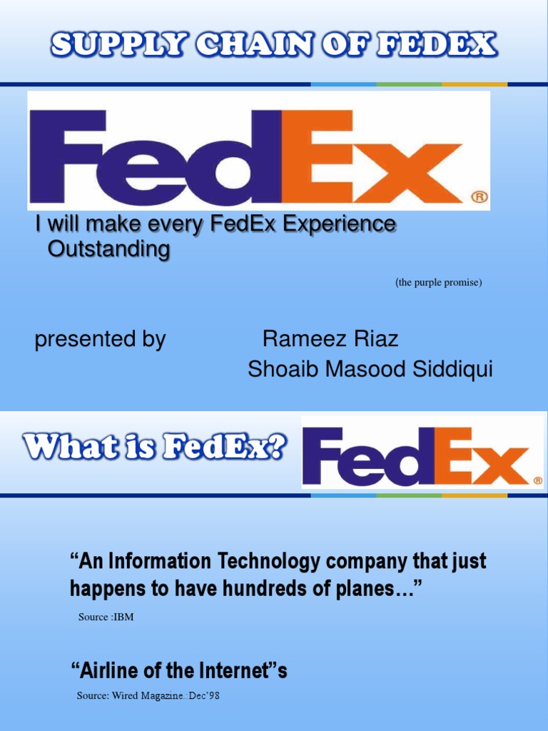 Supply Chain of FedEx | PDF | Supply Chain Management | Cargo