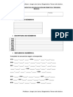 Prueba de Diagnostico de Educacion Matematica 3° Basico