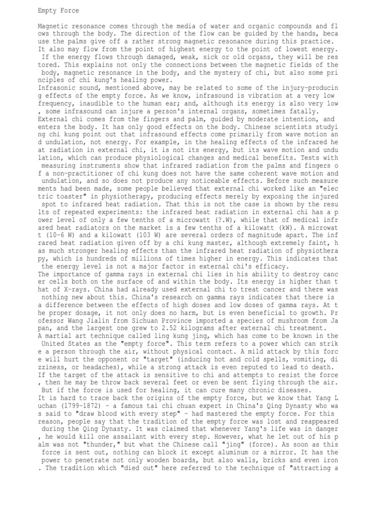 The Nature and Origins of the Empty Force Technique in Chinese Martial