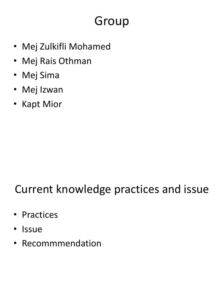 Current Knowledge Practices and Issue | PDF
