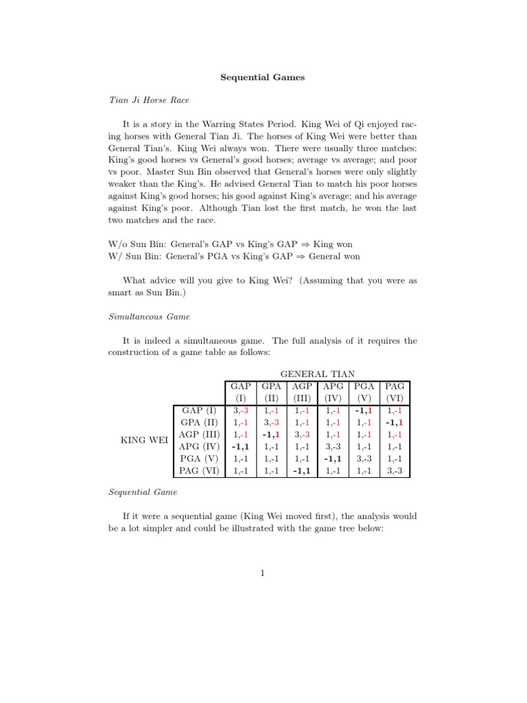 Sequential Games | PDF | Leisure | Teaching Mathematics