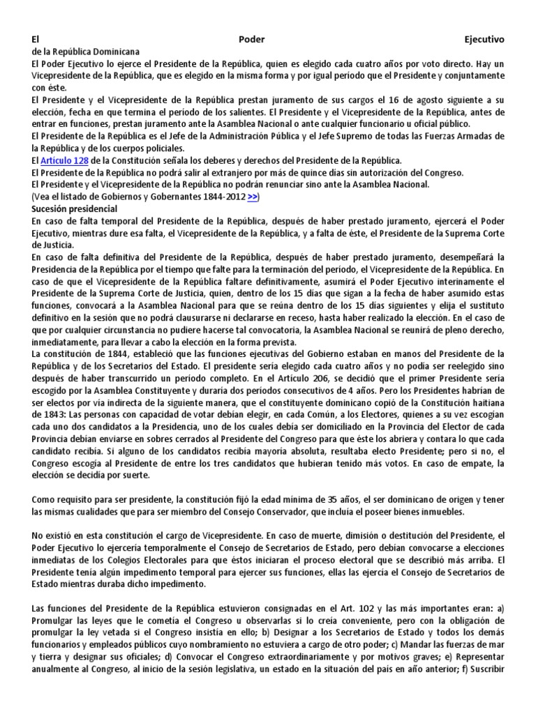 El Poder Ejecutivo | PDF | Presidentes de los Estados Unidos | Gobierno ...
