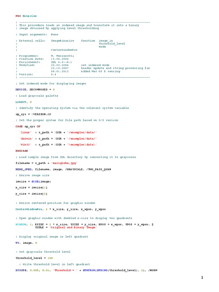 Binarization of Images in MATLAB | PDF