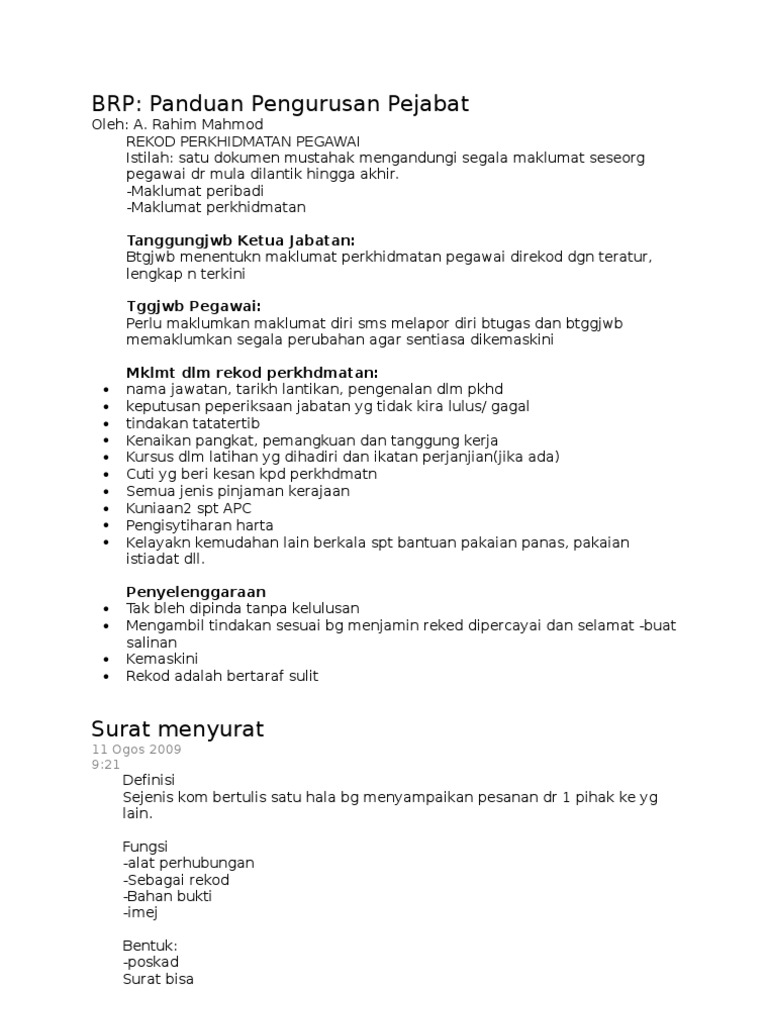Panduan Pengurusan Pejabat Pdf