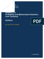 Subject CT3 Probability and Mathematical Statistics Core Technical Syllabus