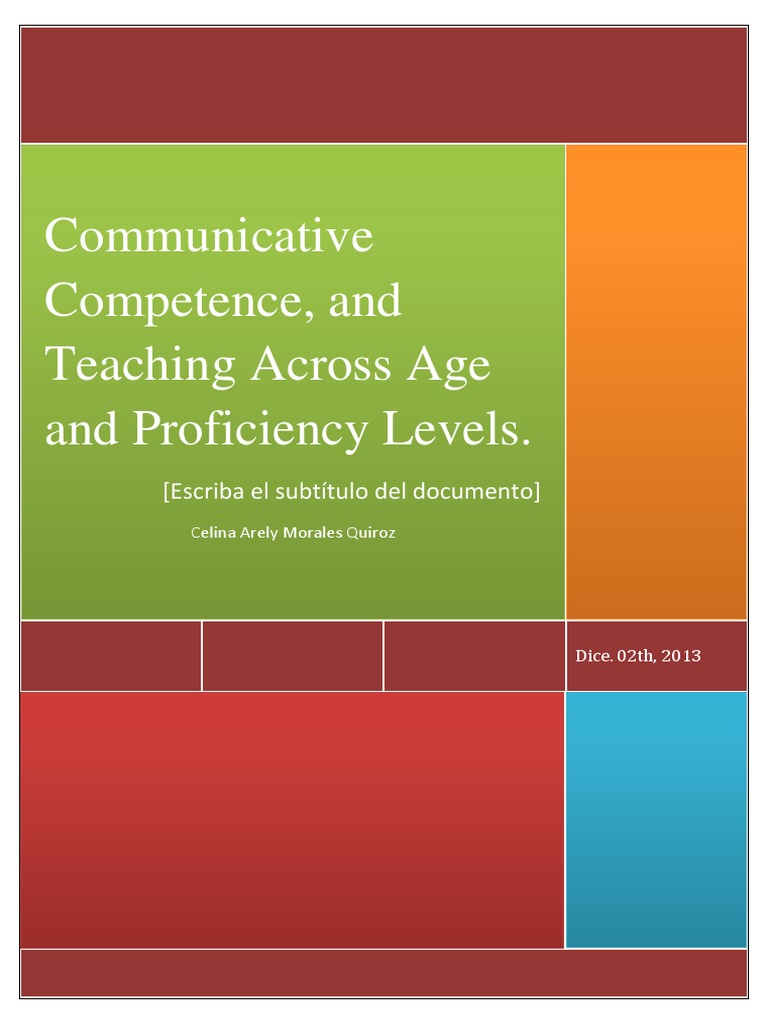 Communicative Competence, and Teaching Across Age and Proficiency ...
