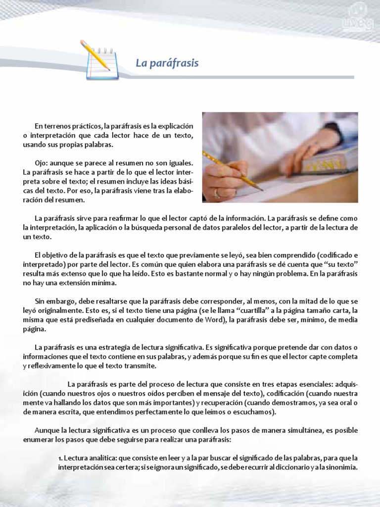 183441495 La Parafrasis Lectura (proceso) Epistemología
