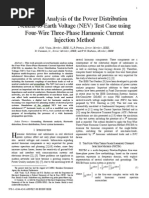 Harmonic Analysis of The Power Distribution Neutral-to-Earth Voltage (NEV) Test Case Using Four-Wire Three-Phase Harmonic Current Injection Method