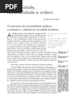 Modernidade, Racionalidade e Ordem
