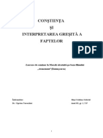 Conștiința si Interpretarea gresita a faptelor.