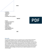 Research - Leader - Theory - Management Skills 2 Career - Industry 3 Report 4 Issue 5 Compare Two Leaders