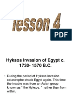 Hyksos Invasion of Egypt C. 1730 - 1570 B.C.
