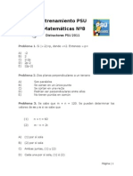 Distractores PSU Matem Ticas FMAT 2011 N 8