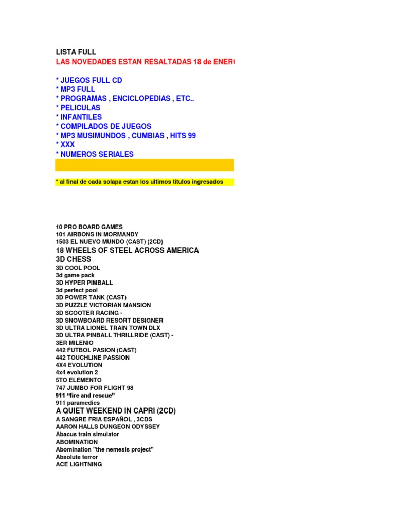 Lista Flavio Completo 23-02-04, PDF, Star Wars